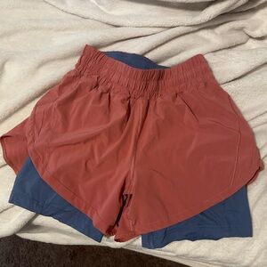 lululemon athletica Pink and Blue Athletic Shorts